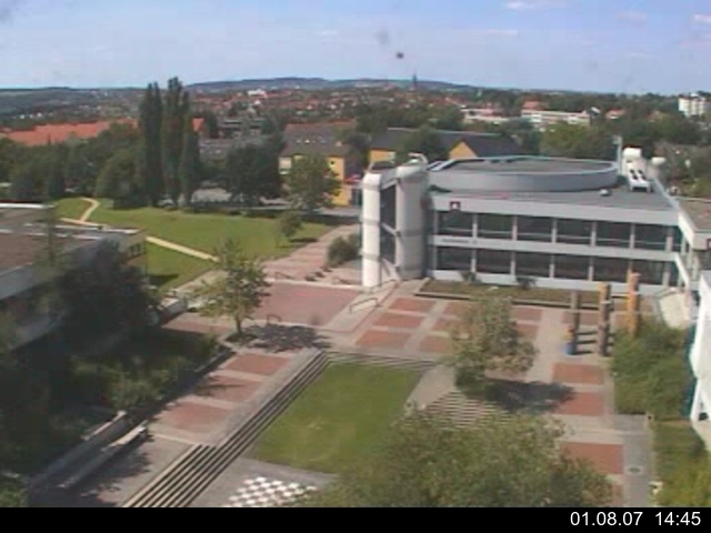 Foto der Webcam: Verwaltungsgeb&auml;ude, Innenhof mit Audimax, H&ouml;rsaal-Geb&auml;ude 1