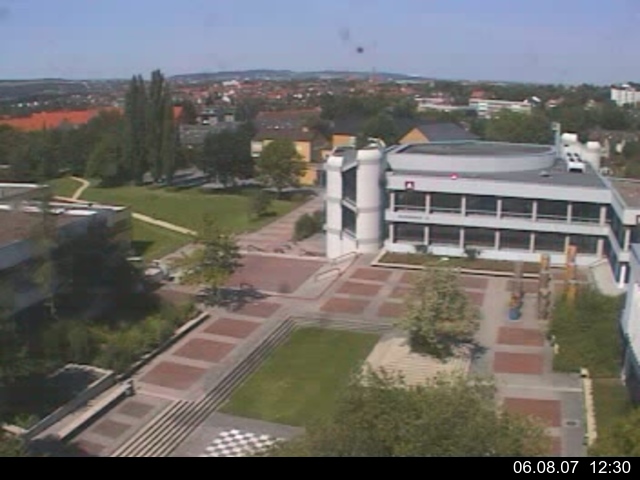 Foto der Webcam: Verwaltungsgeb&auml;ude, Innenhof mit Audimax, H&ouml;rsaal-Geb&auml;ude 1