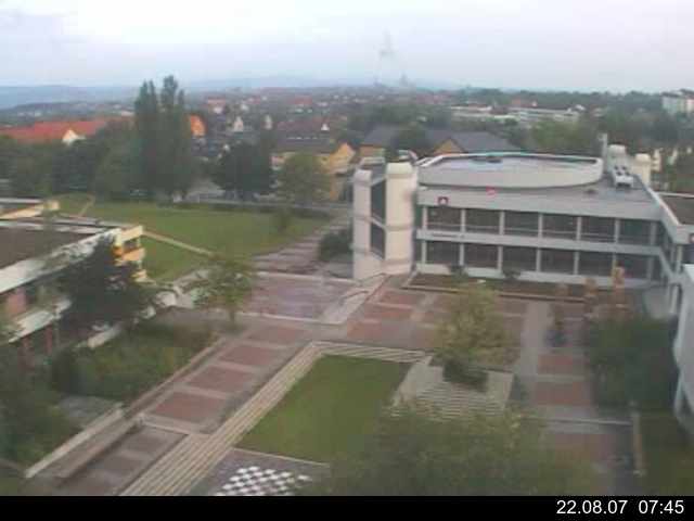 Foto der Webcam: Verwaltungsgeb&auml;ude, Innenhof mit Audimax, H&ouml;rsaal-Geb&auml;ude 1