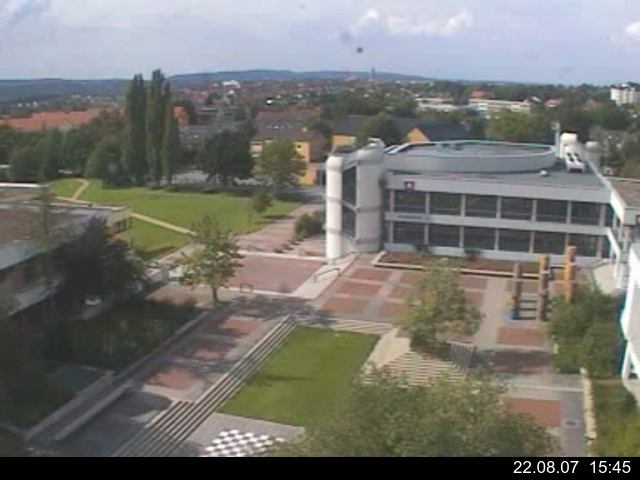 Foto der Webcam: Verwaltungsgeb&auml;ude, Innenhof mit Audimax, H&ouml;rsaal-Geb&auml;ude 1