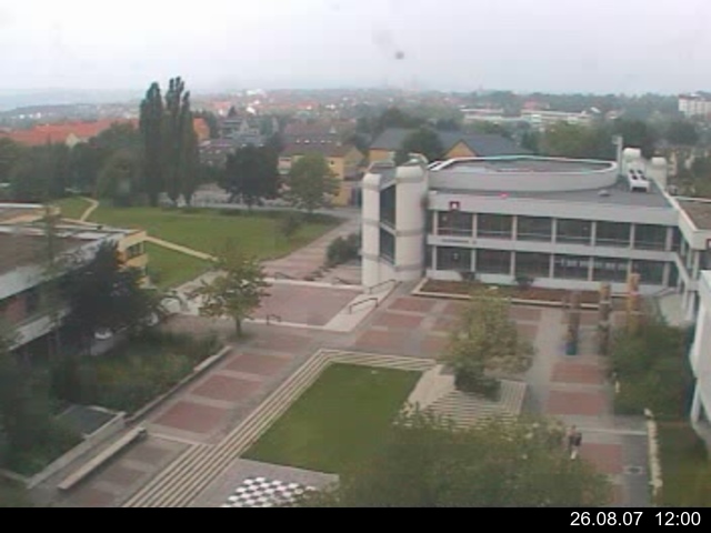Foto der Webcam: Verwaltungsgeb&auml;ude, Innenhof mit Audimax, H&ouml;rsaal-Geb&auml;ude 1