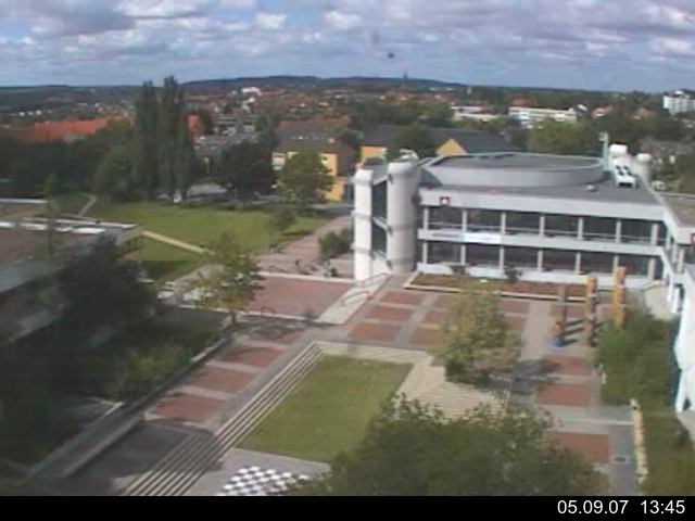 Foto der Webcam: Verwaltungsgeb&auml;ude, Innenhof mit Audimax, H&ouml;rsaal-Geb&auml;ude 1