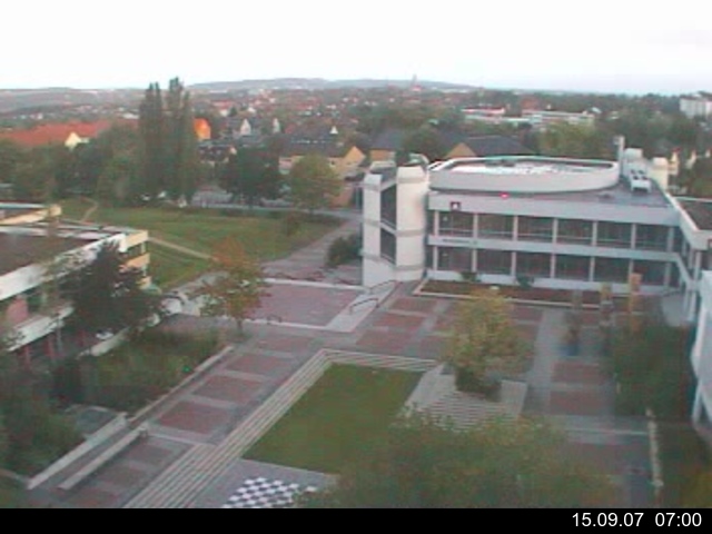 Foto der Webcam: Verwaltungsgeb&auml;ude, Innenhof mit Audimax, H&ouml;rsaal-Geb&auml;ude 1