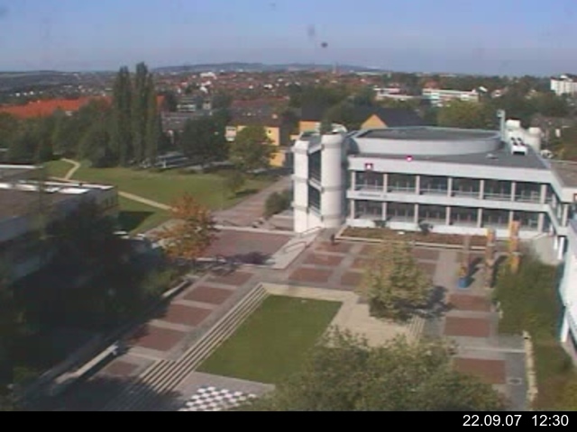 Foto der Webcam: Verwaltungsgeb&auml;ude, Innenhof mit Audimax, H&ouml;rsaal-Geb&auml;ude 1