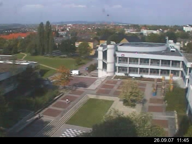 Foto der Webcam: Verwaltungsgeb&auml;ude, Innenhof mit Audimax, H&ouml;rsaal-Geb&auml;ude 1