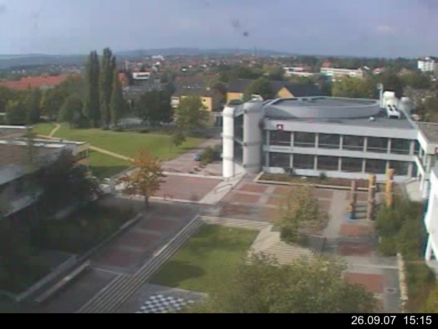 Foto der Webcam: Verwaltungsgeb&auml;ude, Innenhof mit Audimax, H&ouml;rsaal-Geb&auml;ude 1