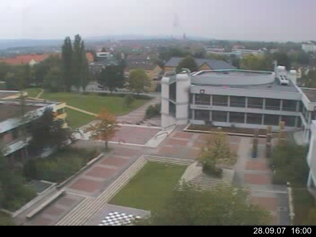 Foto der Webcam: Verwaltungsgeb&auml;ude, Innenhof mit Audimax, H&ouml;rsaal-Geb&auml;ude 1