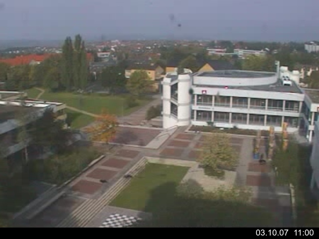Foto der Webcam: Verwaltungsgeb&auml;ude, Innenhof mit Audimax, H&ouml;rsaal-Geb&auml;ude 1