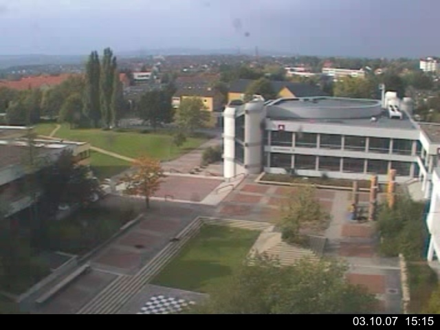 Foto der Webcam: Verwaltungsgeb&auml;ude, Innenhof mit Audimax, H&ouml;rsaal-Geb&auml;ude 1