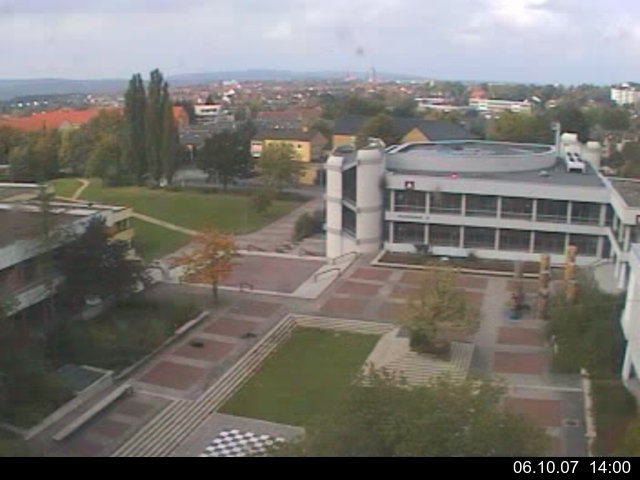 Foto der Webcam: Verwaltungsgeb&auml;ude, Innenhof mit Audimax, H&ouml;rsaal-Geb&auml;ude 1