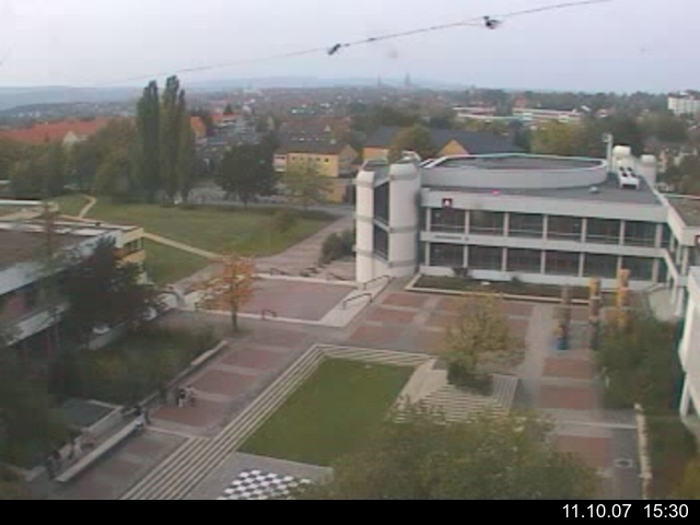Foto der Webcam: Verwaltungsgeb&auml;ude, Innenhof mit Audimax, H&ouml;rsaal-Geb&auml;ude 1