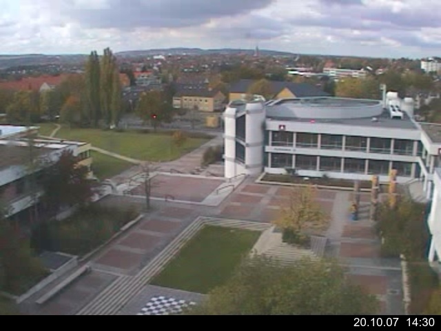 Foto der Webcam: Verwaltungsgeb&auml;ude, Innenhof mit Audimax, H&ouml;rsaal-Geb&auml;ude 1