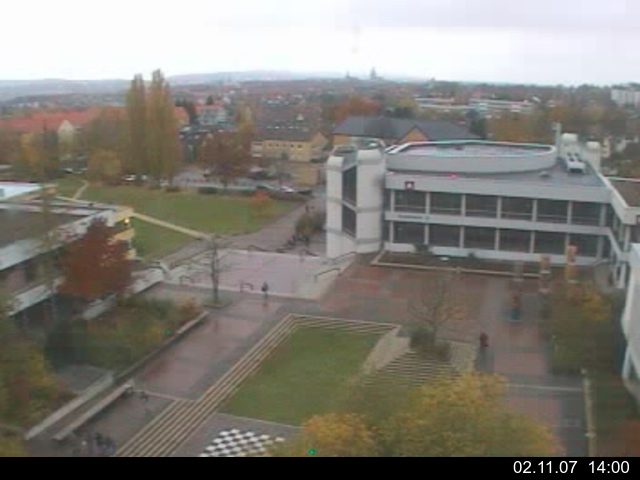 Foto der Webcam: Verwaltungsgeb&auml;ude, Innenhof mit Audimax, H&ouml;rsaal-Geb&auml;ude 1