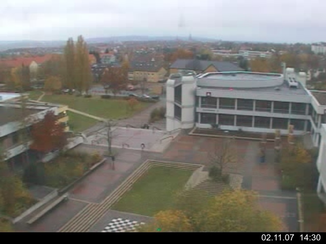Foto der Webcam: Verwaltungsgeb&auml;ude, Innenhof mit Audimax, H&ouml;rsaal-Geb&auml;ude 1