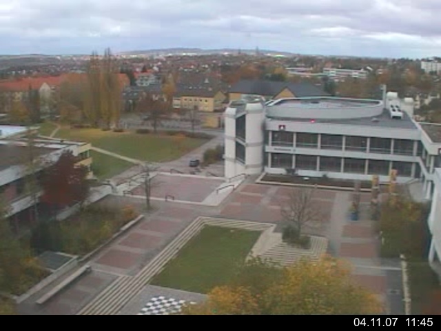Foto der Webcam: Verwaltungsgeb&auml;ude, Innenhof mit Audimax, H&ouml;rsaal-Geb&auml;ude 1