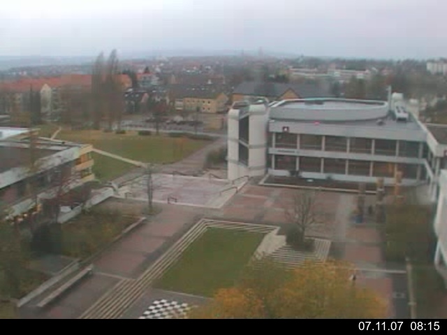 Foto der Webcam: Verwaltungsgeb&auml;ude, Innenhof mit Audimax, H&ouml;rsaal-Geb&auml;ude 1