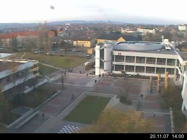 Foto der Webcam: Verwaltungsgeb&auml;ude, Innenhof mit Audimax, H&ouml;rsaal-Geb&auml;ude 1