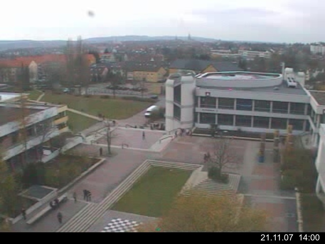 Foto der Webcam: Verwaltungsgeb&auml;ude, Innenhof mit Audimax, H&ouml;rsaal-Geb&auml;ude 1