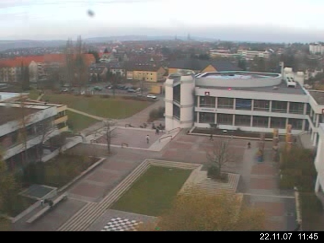 Foto der Webcam: Verwaltungsgeb&auml;ude, Innenhof mit Audimax, H&ouml;rsaal-Geb&auml;ude 1