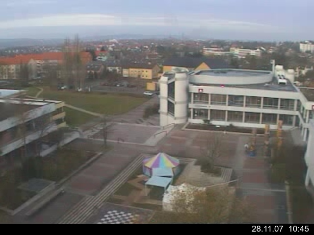 Foto der Webcam: Verwaltungsgeb&auml;ude, Innenhof mit Audimax, H&ouml;rsaal-Geb&auml;ude 1