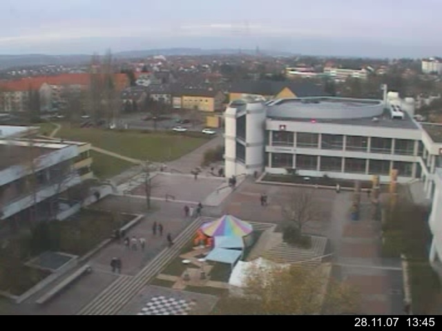 Foto der Webcam: Verwaltungsgeb&auml;ude, Innenhof mit Audimax, H&ouml;rsaal-Geb&auml;ude 1