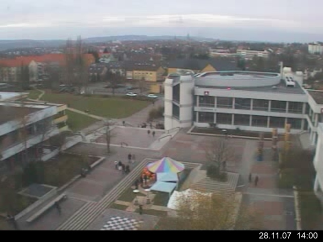 Foto der Webcam: Verwaltungsgeb&auml;ude, Innenhof mit Audimax, H&ouml;rsaal-Geb&auml;ude 1