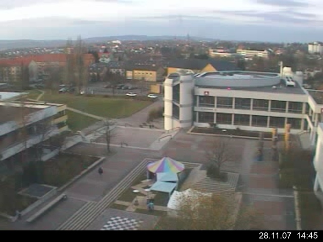 Foto der Webcam: Verwaltungsgeb&auml;ude, Innenhof mit Audimax, H&ouml;rsaal-Geb&auml;ude 1