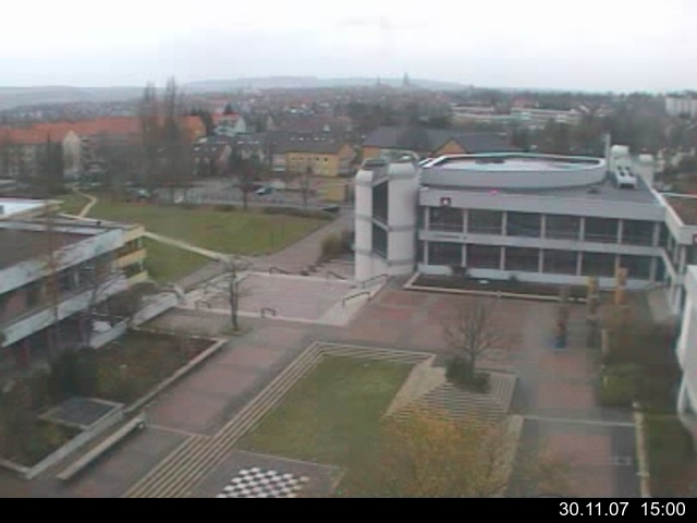 Foto der Webcam: Verwaltungsgeb&auml;ude, Innenhof mit Audimax, H&ouml;rsaal-Geb&auml;ude 1