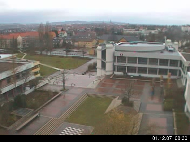 Foto der Webcam: Verwaltungsgeb&auml;ude, Innenhof mit Audimax, H&ouml;rsaal-Geb&auml;ude 1