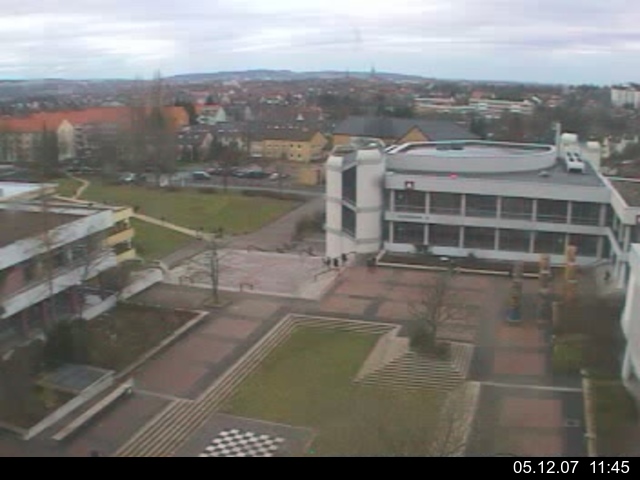 Foto der Webcam: Verwaltungsgeb&auml;ude, Innenhof mit Audimax, H&ouml;rsaal-Geb&auml;ude 1
