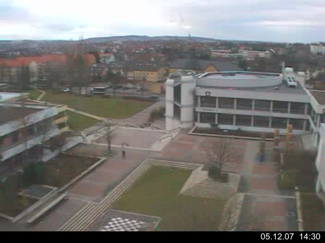 Foto der Webcam: Verwaltungsgeb&auml;ude, Innenhof mit Audimax, H&ouml;rsaal-Geb&auml;ude 1