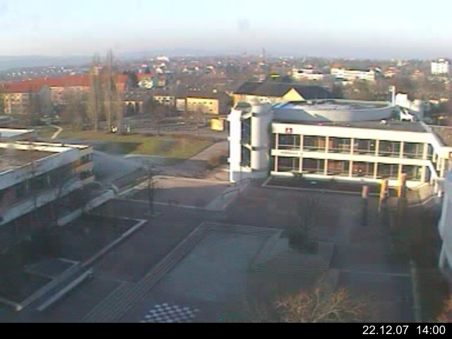 Foto der Webcam: Verwaltungsgeb&auml;ude, Innenhof mit Audimax, H&ouml;rsaal-Geb&auml;ude 1