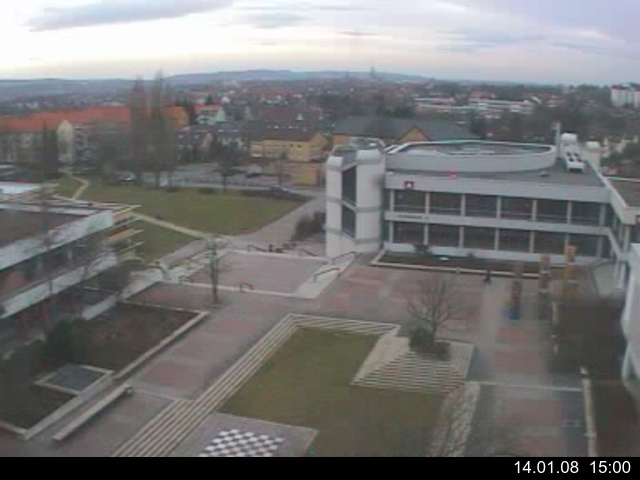 Foto der Webcam: Verwaltungsgeb&auml;ude, Innenhof mit Audimax, H&ouml;rsaal-Geb&auml;ude 1