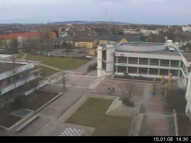 Foto der Webcam: Verwaltungsgeb&auml;ude, Innenhof mit Audimax, H&ouml;rsaal-Geb&auml;ude 1