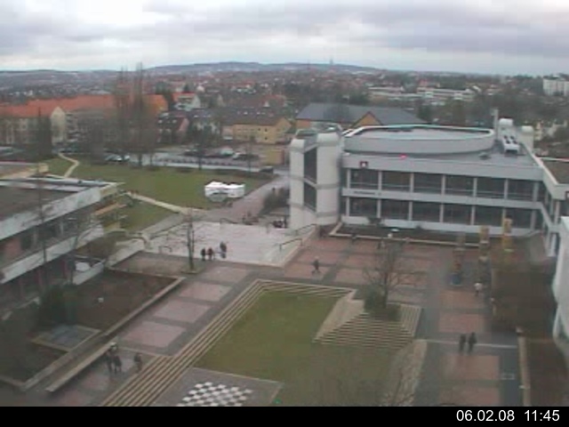 Foto der Webcam: Verwaltungsgeb&auml;ude, Innenhof mit Audimax, H&ouml;rsaal-Geb&auml;ude 1