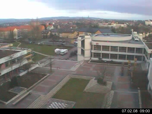 Foto der Webcam: Verwaltungsgeb&auml;ude, Innenhof mit Audimax, H&ouml;rsaal-Geb&auml;ude 1