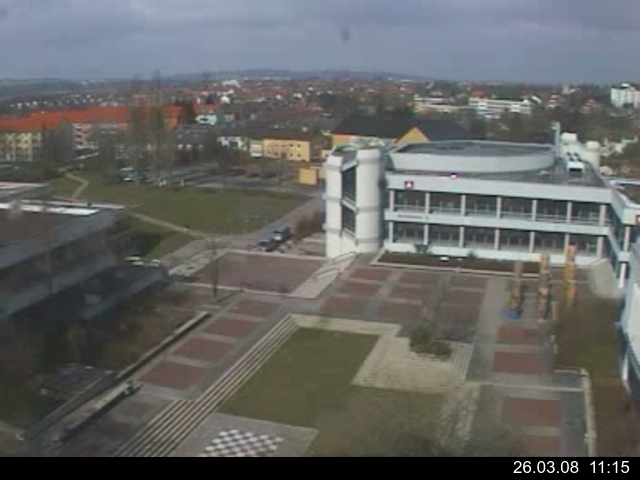 Foto der Webcam: Verwaltungsgeb&auml;ude, Innenhof mit Audimax, H&ouml;rsaal-Geb&auml;ude 1