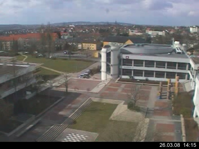 Foto der Webcam: Verwaltungsgeb&auml;ude, Innenhof mit Audimax, H&ouml;rsaal-Geb&auml;ude 1