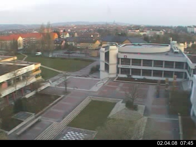 Foto der Webcam: Verwaltungsgeb&auml;ude, Innenhof mit Audimax, H&ouml;rsaal-Geb&auml;ude 1
