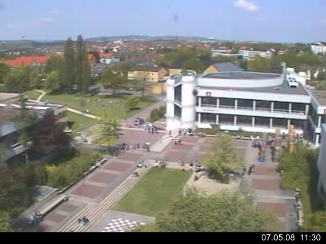 Foto der Webcam: Verwaltungsgeb&auml;ude, Innenhof mit Audimax, H&ouml;rsaal-Geb&auml;ude 1