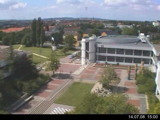 Foto der Webcam: Verwaltungsgeb&auml;ude, Innenhof mit Audimax, H&ouml;rsaal-Geb&auml;ude 1