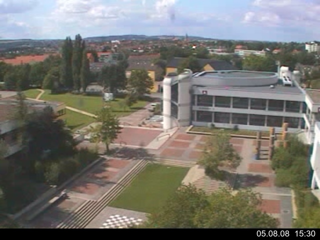Foto der Webcam: Verwaltungsgeb&auml;ude, Innenhof mit Audimax, H&ouml;rsaal-Geb&auml;ude 1