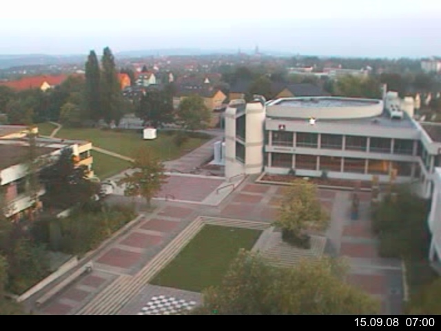 Foto der Webcam: Verwaltungsgeb&auml;ude, Innenhof mit Audimax, H&ouml;rsaal-Geb&auml;ude 1