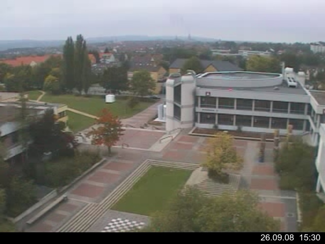Foto der Webcam: Verwaltungsgeb&auml;ude, Innenhof mit Audimax, H&ouml;rsaal-Geb&auml;ude 1