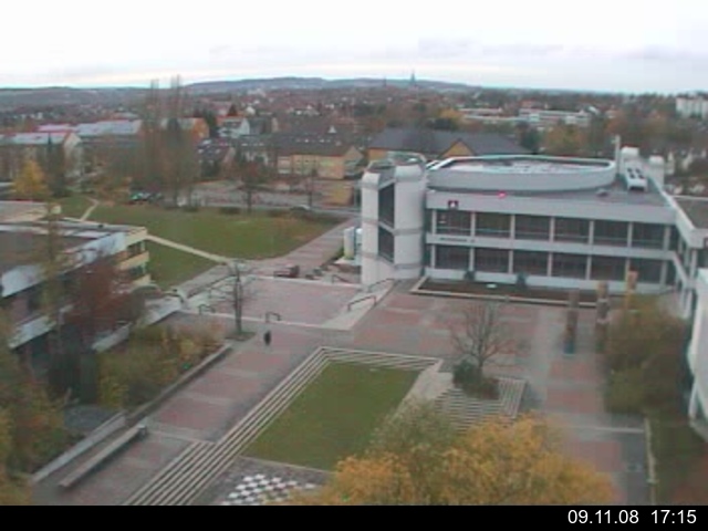 Foto der Webcam: Verwaltungsgeb&auml;ude, Innenhof mit Audimax, H&ouml;rsaal-Geb&auml;ude 1