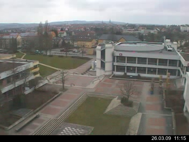 Foto der Webcam: Verwaltungsgeb&auml;ude, Innenhof mit Audimax, H&ouml;rsaal-Geb&auml;ude 1