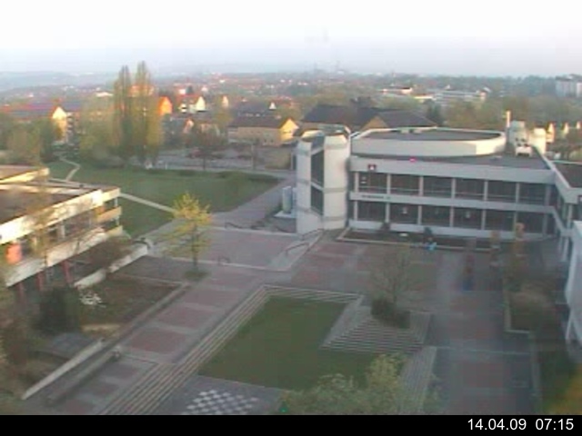 Foto der Webcam: Verwaltungsgeb&auml;ude, Innenhof mit Audimax, H&ouml;rsaal-Geb&auml;ude 1