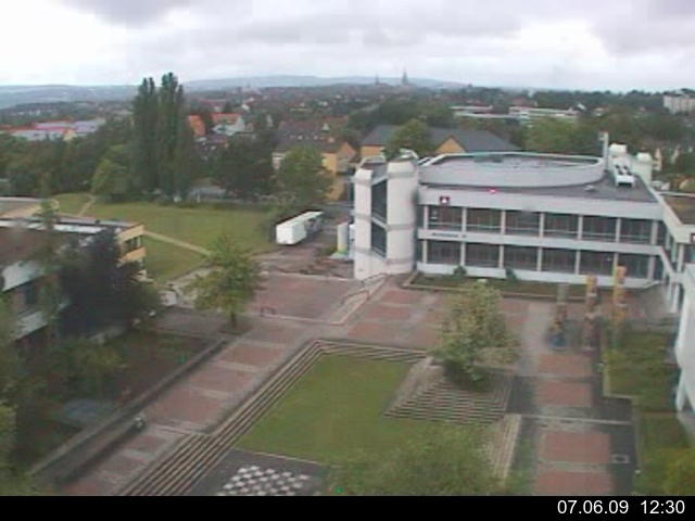 Foto der Webcam: Verwaltungsgeb&auml;ude, Innenhof mit Audimax, H&ouml;rsaal-Geb&auml;ude 1