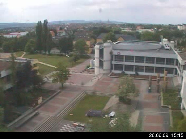 Foto der Webcam: Verwaltungsgeb&auml;ude, Innenhof mit Audimax, H&ouml;rsaal-Geb&auml;ude 1