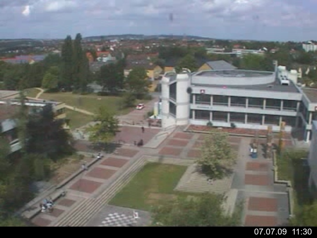 Foto der Webcam: Verwaltungsgeb&auml;ude, Innenhof mit Audimax, H&ouml;rsaal-Geb&auml;ude 1
